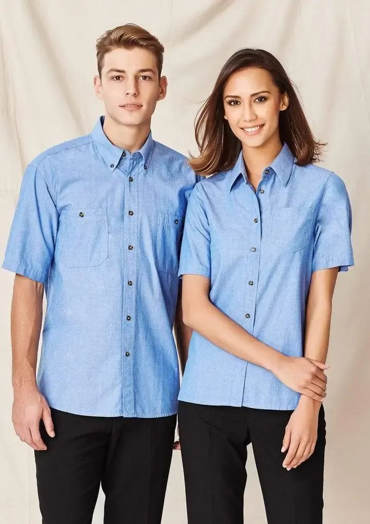 Biz Collection Women’s Wrinkle Free Chambray Short Sleeve Shirt LB6200